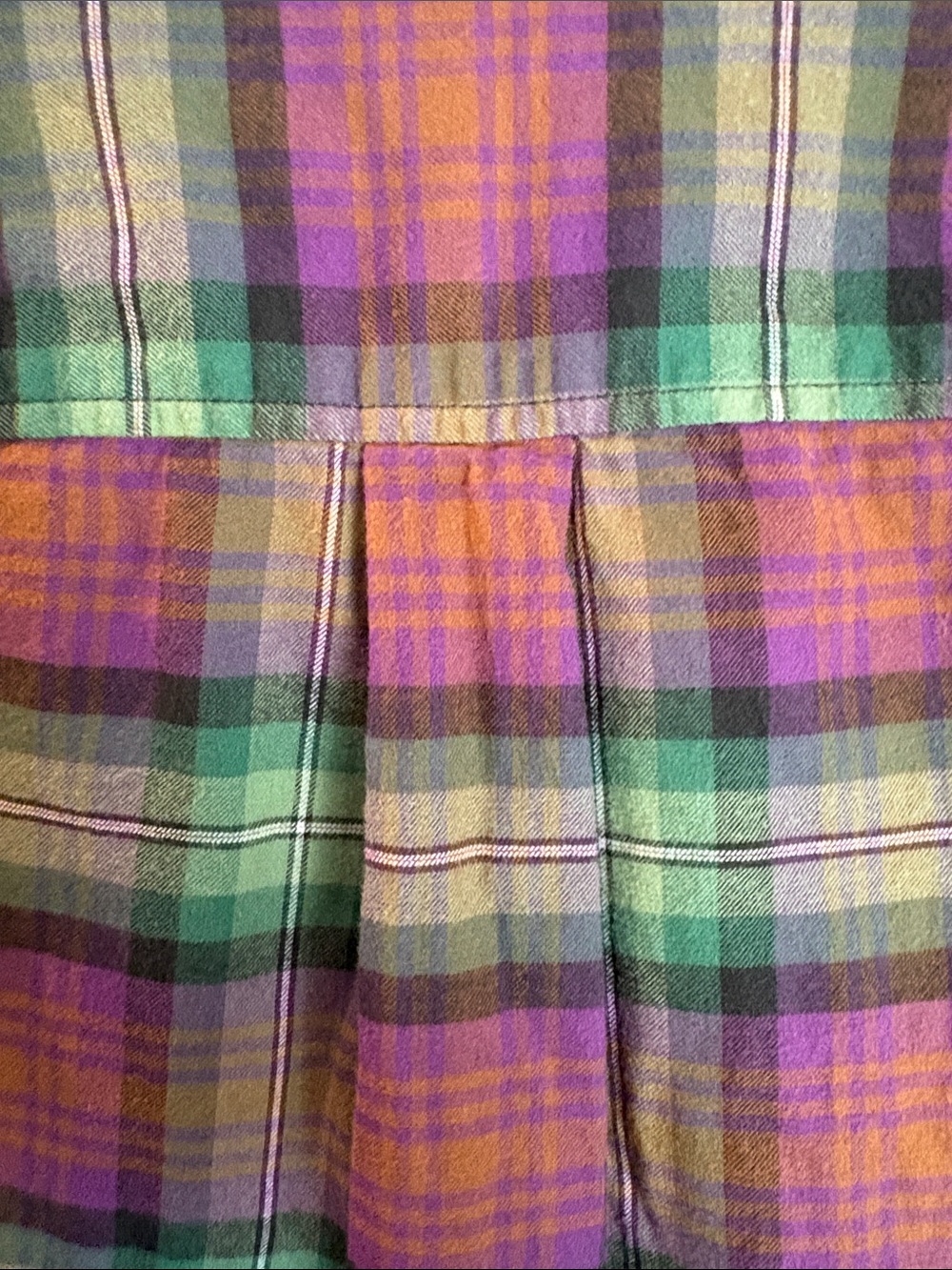 Lands' End Green & Purple Plaid Band-Collar Tunic - Picture 8 of 8